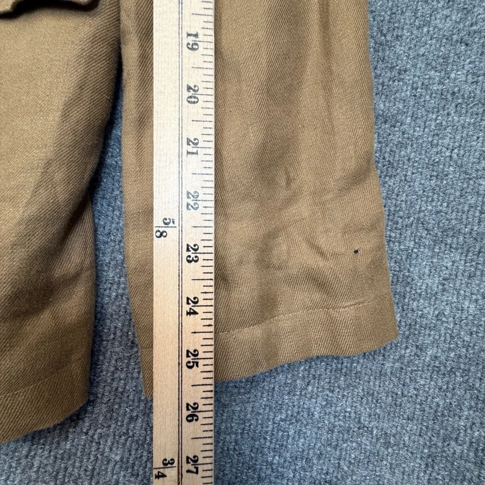 Banana Republic Linen Blazer Mens 44R Brown Tailored Fit Military Safari Jacket